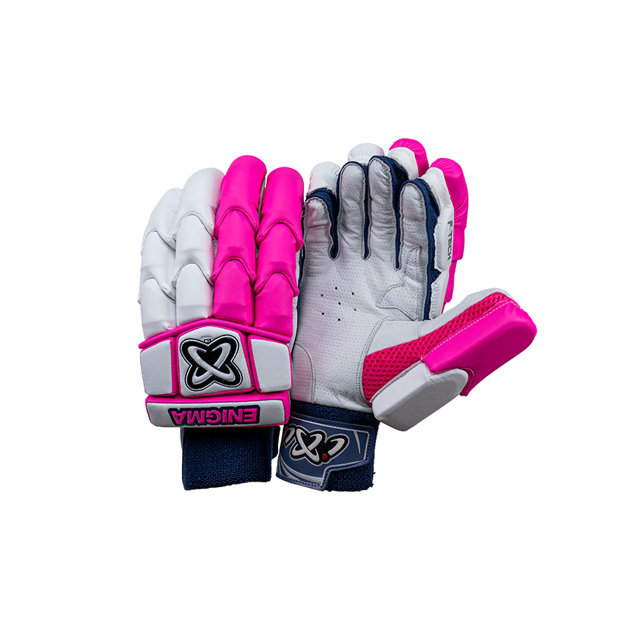Pink top cricket gloves